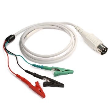 KING Shielded Cable 5 PIN DIN Connector to 1 Red, 1 Green Alligator Clip, Black Length 40” Qty 1 KM-PA05114RBG.jpg