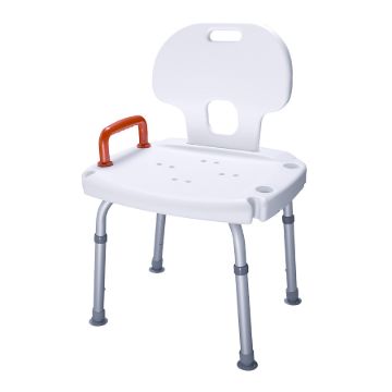 LOOK SHOWER SEAT W/BACK with Red Handle
